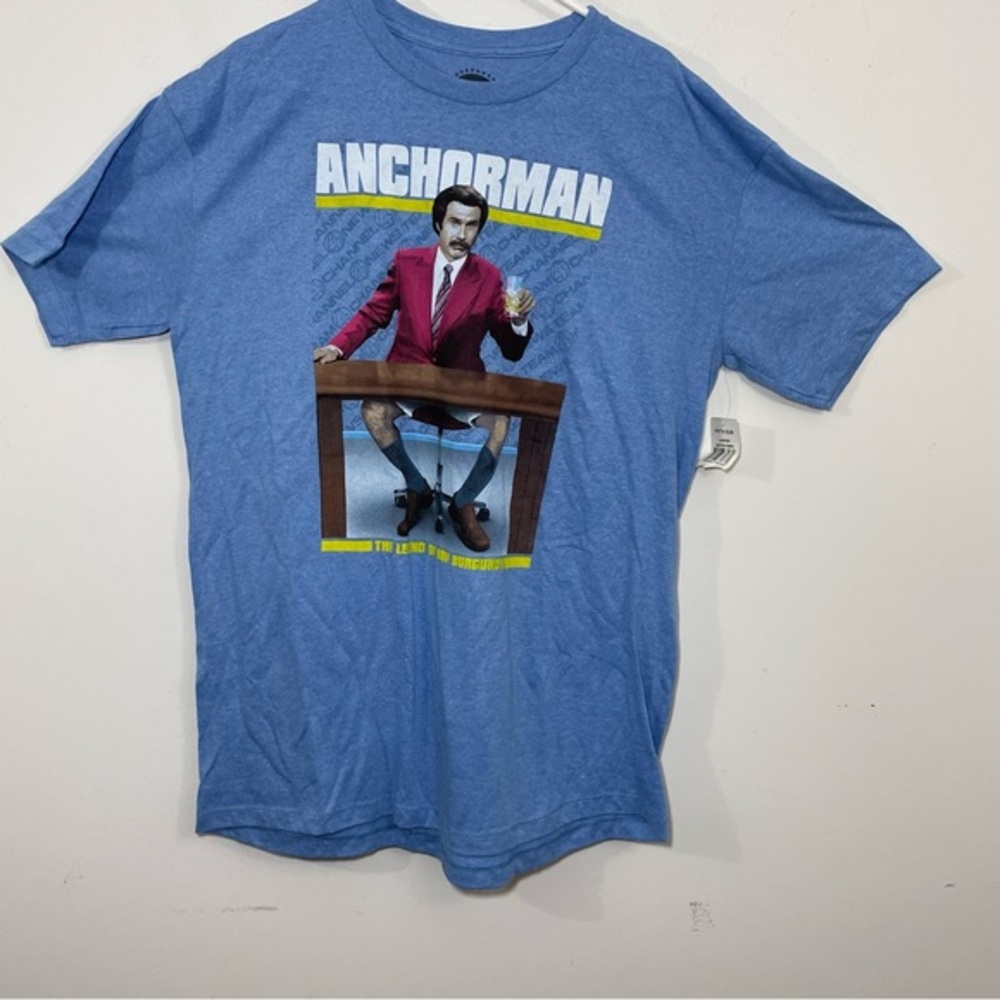 NWT Anchorman T-shirt Blue size XL short sleeve the legend of Ron burgundy